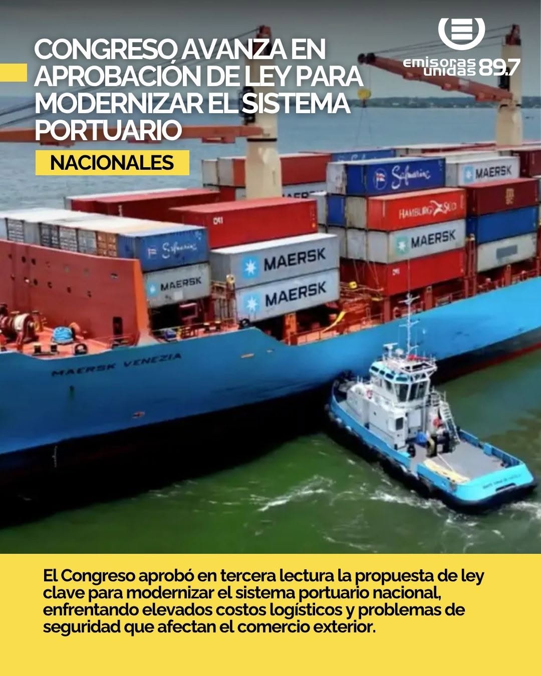 El Congreso aprobó en tercera lectura la propuesta de ley clave para modernizar el sistema portuario